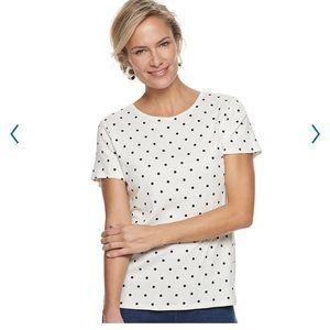 Croft & Barrow Polka dot Crew Neck Tee.
